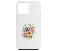 Vibrant Watercolor Rose Poppy Floral Design Case for iPhone 13 Pro Max