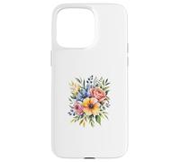 Vibrant Watercolor Rose Poppy Floral Design Case for iPhone 15 Pro Max