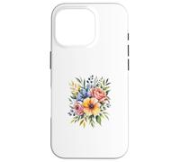 Vibrant Watercolor Rose Poppy Floral Design Case for iPhone 16 Pro