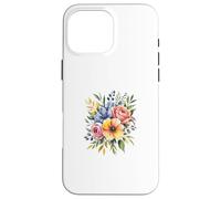 Vibrant Watercolor Rose Poppy Floral Design Case for iPhone 16 Pro Max