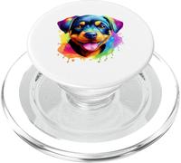Vibrant Watercolor Rottweiler Puppy Dog Splash Art PopSockets PopGrip for MagSafe