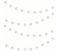 Vibrant White Paper Honeycomb Ball Garland (2 Meters) 1 Piece - Elegant Party Decoration for Events and Celebrations, 7'