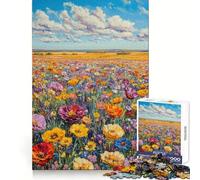 Vibrant Wildflower Field 1000 Adult Pieces Jigsaw Puzzle Boost Memory Time Well Spent Quality Cut (38x26cm)