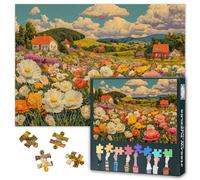 Vibrant Wildflowers Bloom in a Picturesque Valley Puzzles for Adults 1000 Piece, Scenery Themed, Flowers Challenging Jigsaw Puzzle Gift for Mom Dad Family Frien Game Great Gift Idea, 50x70cm