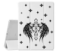 VibrantFruitique Dark Gothic Case for iPad Pro 11 Inch 2022/2021/2020/2018,Devil's Wings Protective Case,Pencil Holder & Clear Soft TPU Back & Trifold Stand Cover for Women