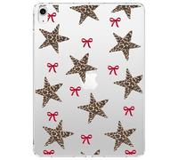 VibrantFruitique for 10.2" iPad 2019/2020/2021,Red Bow Leopard Print Star Crystal Clear Case,Slim Lightweight Anti-Scratch Soft TPU Bumper Hard Acrylic Back Cover for iPad 7th/8th/9th Gen for Women