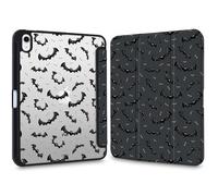 VibrantFruitique Y2k Gothic Case for 11" iPad Pro 4th/3rd/2nd/1st Gen (2022/2021/2020/2018) Halloween Bat Clear Hard Back Hybrid Case,with Pencil Holder Trifold Stand Slim Cover for Women