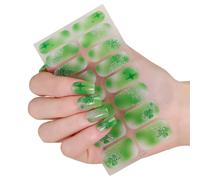 Vibrantly Green Themed Decals to Celebrate Patricks Day Stickers Simple to Use User Friendly Design 1sheet Trifolium Pattern Unguis Decals