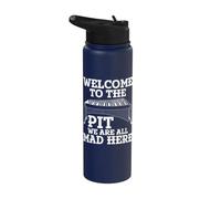 Vibraphone Welcome to th Pit are All mad here Stainless Steel Insulated Water Bottle