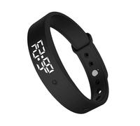 Vibrating Alarm Bracelet - Timer Movement Unit, Solid Grey Link, Strong Unit | Wooden Look to Alert Tiny Med Times Safely Without Any Sound