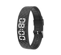 Vibrating Alarm Clock Smart Bracelet for Heavy Sleepers, Silent Wake-Up Vibration Wristband for Men and Women, Adjustable Black