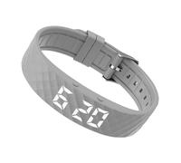 Vibrating Alarm Watch - Silicone Adjustable Strap | 224x1.65cm LED Seven Segment Rechargeable Timer Band | Provides Silent Alerts for Sleep Travel Fitness Routine Use