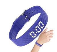 Vibrating Alarm Watch - Silicone Adjustable Strap | 224x1.65cm LED Seven Segment Rechargeable Timer Band | Provides Silent Alerts For Sleep Travel Fitness Routine Use