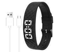 Vibrating Alarm Wristband for Deep Sleepers, Silent Waterproof Rechargeable Alarm Watch with 8 Custom Vibration Alarms, Body Temperature Monitoring, Ideal for Deaf, Heavy Sleepers, New Parents