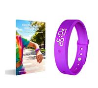 Vibrating Alarm Wristband Silent Wrist Alarm Clock Watch Wind up Bands for Deaf People No Batteries Vibro Band Bracelet for Heavy Sleepers Dawn Wake up Sleeper That Won't Wake Partner (Purple)