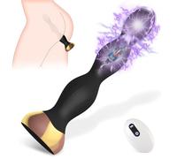 Vibrating Anal Beads Butt Plug Adult Sex Toys for Men Women Couples, Rechargeable Anal Plug Bullet Vibrator Waterproof G-spot Stimulator Male Prostate Massager, Silicone Anal Dildo for Beginners