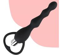 Vibrating Anal Beads,Butt Plug Anal Toys, Silicone Anal Plug Sex Toys for Men, Male Sex Toys Men & Women Prostate Massager Graduated Design Silicone Anal Vibrator (Black)