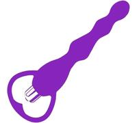 Vibrating Anal Beads Butt Plug Silicone Anal Beads Butt Plug, Graduated Design Silicone Anal Vibrator Waterproof G spot Anal Toy for Men Women and Adult Sex Toys (Purple)