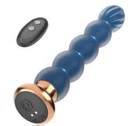 Vibrating Anal Beads Butt Plug Vibrator Anal Toys, 10 Vibration Remote Control Double Layer Soft Silicone Anal Plug G Spot Stimulor & Prostate Massager Sex Toys4couples Men & Women