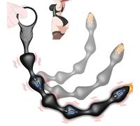 Vibrating Anal Beads Butt Plug Vibrator Anal Toys, Male Sex Toys 10 Vibration Silicone Anal Plug G Spot Stimulor & Prostate Massager Sex Toys4couples Men Adult Male Sex Toýs for Woman Adult Sex Toy