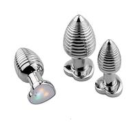 Vibrating Anal Beads Sex Toys, Light up Anal Butt Plug Prostate Massager with LED Heart Base APP Remote Control Vibrator, Stainless Steel Glow in The Dark Prostate Orgasm Vibrator (Set)