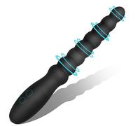 Vibrating Anal Beads Toy for Men Women Couples Rechargeable Vibrator Waterproof G Spot Stimulator Male Prostate Massager Gradient Silicone Anal Dildo for Beginners