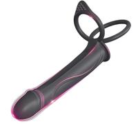 Vibrating Anal Butt Plug with Cock Ring Rabbit Clitoral Stimulator, Strap On Double Anal Dildo,Anal Couples Male Adult Sex Toys for Men Women, Small Penis Ring Vibrator Prostate Massager Sex Toy