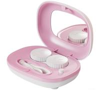 Vibrating Contact Lens Cleaner Case Washer for Soft Lenses Deep Clean Portable Device Pink(Pink (Large))