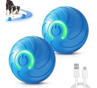 Vibrating Dog Ball, 2025 Upgrade Interactive Pet Balls Shaky Toy, Automatic Moving Dog Toy with LED Light,USB Rechargeable Interactive Rolling Ball For All Dogs (Blue-2pcs)