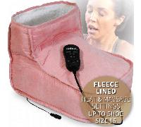 Vibrating Dry Bath Foot Massager Heat Setting Pink Fleece Lined Soothing Remote