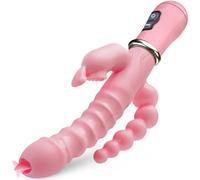 Vibrating Egg Adult Sex Toy 3 in 1 Dildo Rabbit Vibrator Tongue Licking Double Rod Masturbation Anal Adult Sex Toy Vibrator Sex Toys for Women