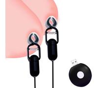 Vibrating Nipple Clamps Nipple Sex Toys Clitoris Clamp Vibrator with 10 Powerful Vibration Couples for Clitoris Nipple Stimulation Adult Toys for Women Couples Sex Toys (Black)