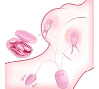 Vibrating Nipple Clamps Nipple Toys with 12 Powerful Vibration Modes and 3 Electric Shock Modes, Nipple Vibrator Toy with Clitoral Vibrating Eggs, Pink Adult Sex Toys for Women or Couples Pleasure