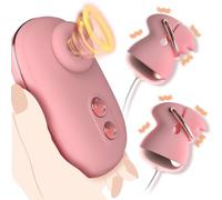Vibrating Nipple Clamps Sucking Stimulator - Clitoral Sucking Vibrator with 10 Vibration & Suction Modes for Clit Breast Stimulation, 2 in 1 Nipple Toys Couples Sex Toy Set, Silicon Adult Toys