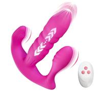 Vibrating Panties Wearable Vibrator Thrusting Dildos Anal Vibrators with Remote Control 3 in 1 with 3 Thrust Modes 10 Vibration Modes G-Spot Butterfly Vibrator for Women Couples Adult Sex Toys