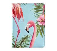 Vibrating Pink Tropical Flamingos Palm Leaves Flowers Travel Vaccine Passport Cover Waterproof Tropical Flamingos Tropical Flamingos Palm Leaves Flowers Light Pink One, tropical flamingos, palm