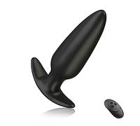 Vibrating Plug with 10 Vibration Modes Remote Control Vibrator Soft Silicone Butt Plug Plug Prostate Massager for Men Women Couples (M)