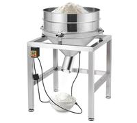 Vibrating Sieve Stainless Steel Electric Sieve Machine, Commercial Automatic Electric Sifter Shaker Machine, Flour Sifter for Flour Powders,60Mesh