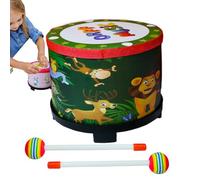 Vibrating Sound Drum - Rhythm Play Kit, 10 Inch Metal Frame with Mallet, Junior Harmony Pair with Echo, Training Musical Style, Party Accessories for Neck