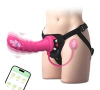 Vibrating Strap On Dildo with Removable Anal Plug, Wearable Harness Anal Dildo G Spot Vibrator, App Control 9 Vibration, Wearable Vibrator Clitoral Stimulator Sex Toys for Women Lesbian Games