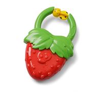 Vibrating Teether 23697 - Gummy Textured Baby Teether with Spin Bead, Strawberry or Grape, Gentle Gum Massage, Easy-Grip Handle (3 Months+)