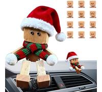 Vibrating Wooden Man - Poseable with Christmas Muth Doll | Wooden Vibrating Man For Car With 12 Magnetic Expressions,For Homes Toddlers Home Women Men Family Dashboard Car Christmas