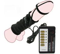 Vibration Chastity Cage Penis Electric Shock Conductive Ring Play and Ball Stretcher Electric Shock Enlargement Penis Sleeve Adult Male Ball Exercise Device for Sex Toys