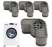 Vibration Dampening Pads, 4X Washer Dryer Support Feet, Shock-Absorbing Rubber Risers, Noise-Reducing Stabilizers for Apartment Laundry Room Use, 3.62x1.77 Inches