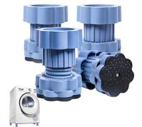 Vibration Damper for Washing Machines - Pack of 4 Shock Absorbing Pads, Noise Reducing Base, Washing Machine Foot Stabilisers, Non-Slip Device Feet, Heavy Duty Rubber Feet for Laundry Room, Floor