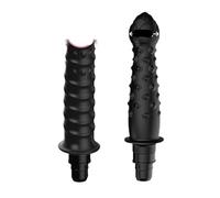 Vibration Dildo Heads of Massage Gun Penis Sex Adult Toys Silicone Head VIBRAT for Fascia Gun Percussion Vibrators for Female(A3A7-18mm-Black)