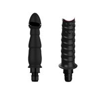 Vibration Dildo Heads of Massage Gun Penis Sex Adult Toys Silicone Head VIBRAT for Fascia Gun Percussion Vibrators for Female(A2A3-18mm-Black)