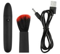 Vibration Makeup Brush - Electric 10 Gears USB Rechargeable Tool for Foundation & Concealer, Black