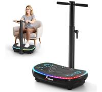 Vibration Plate, EvoSpark 7-in-1 4D PRO Vibration Plate Exercise Machine, 900W Triple Motor System with Adjustable & Removable Handles, 199 Speed Levels, 9 LED Light Effects, 550LBS Weight Capacity