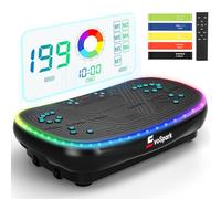 Vibration Plate, EvoSpark 7-in-1 4D PRO Vibration Plate Exercise Machine With 900W Triple Motor System, Whole Body Vibrating Plate with 9 Cool LED Light Effects,199 Adjustable Speeds, 550 Lbs Capacity